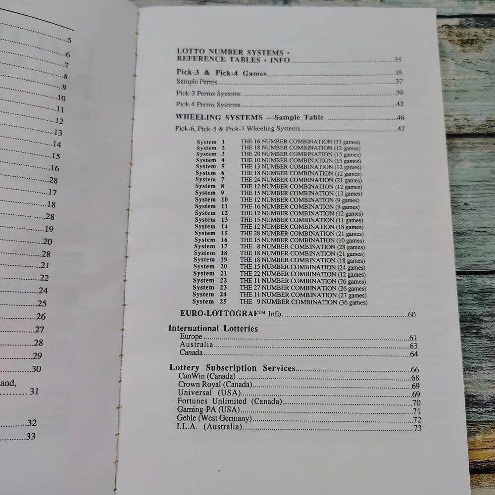Vintage Book lotto planner
